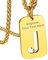 Bandmax Letra Oro Colgante Dog Tag en Cadena Acero Dorada Collar Militar con Letra J Inicial de Nombre para Hombres Mujeres