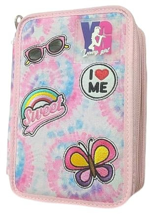 POOL OVER ASTUCCIO TRIPLO RAINBOW GLITTER ROSA (ROSA) - ASTUCCIO PER PENNE