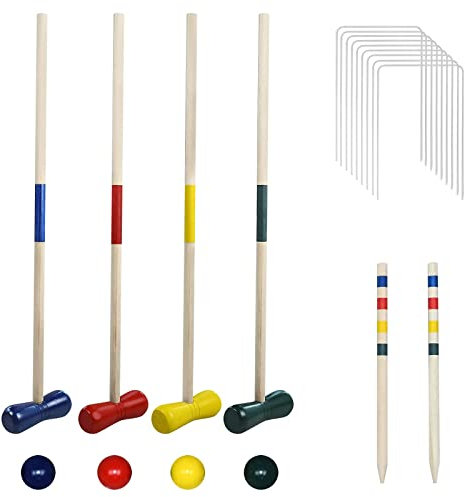 ACXIN Set da croquet, gioco da giardino all'aperto, gioco in legno, adatto per bambini e adulti, set da allenamento sportivo