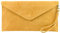 modamoda de T106 Damen Wildleder Rauleder Clutch Umhängetasche Abendtasche handmade in Italy, Farbe:Senfgelb