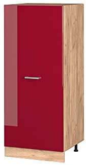 Vicco Hochschrank R-Line, Rot Hochglanz, 60 cm