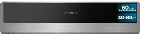 Cecotec Cajón Calientaplatos Integrable 60cm Bolero Hexa WD Edge. 470W Potencia Máxima, Temperatura Ajustable 30-80º, Control Mecánico, Alfombra Antideslizante Interior, Negro e INOX