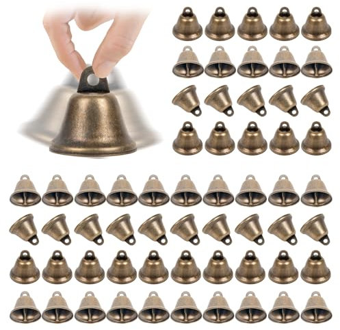 60PCS vintage bronze bells,bells for crafts, small jingle bell