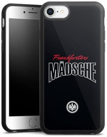 DeinDesign Gallery Case kompatibel mit Apple iPhone 8 Handyhülle 9H Gehärtetes Glas Rückseite Hülle Eintracht Frankfurt Mädchen Offizielles Lizenzprodukt
