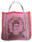 Tasche Frida Rouge. Der Garten von Frida mit einer bezaubernden Blumenbordüre. Idealer Partner für Ihre Einkäufe und Ausflüge am Strand, Maße: H 50 cm x L 46 cm, rot