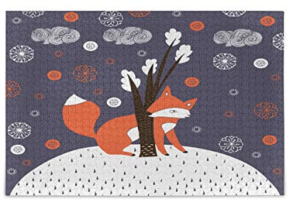 IGHSNZUH 1000 Teile Puzzle Weihnachten Niedliches Tierfuchs-Puzzle, Lustiges Spielzeug-Familienspiel Für Pädagogisches Intellektuelles Dekomprimieren/Mehrfarbig/1000 Stück
