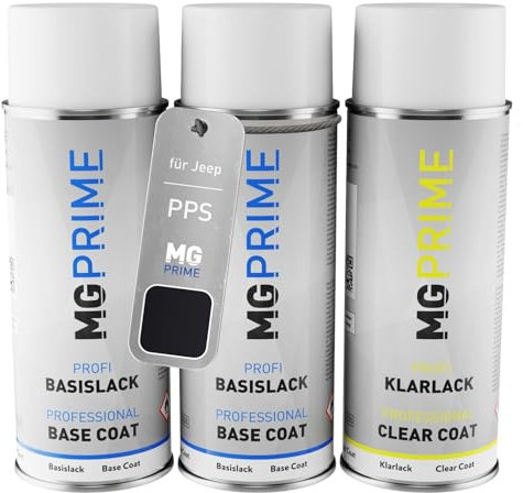 MG PRIME Vernice per auto Kit di bombolette a spruzzo per Jeep PPS Fathom Blue Pearl Bomboletta spray da 400ml di vernice di fondo vernice di base vernice trasparente