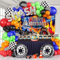 Monstertruck Geburtstag Deko Monster Trucks Party Deko mit Hintergrund Cupcake Topper Racing Wheels Folienballon Luftballon Girlande Monstertruck Geburtstagsdeko Kinder Jungen