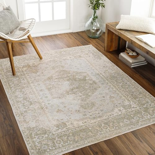 Livabliss Boka Dukan Vintage Rug – 140x200 cm, Beige, Ivory & Light Grey