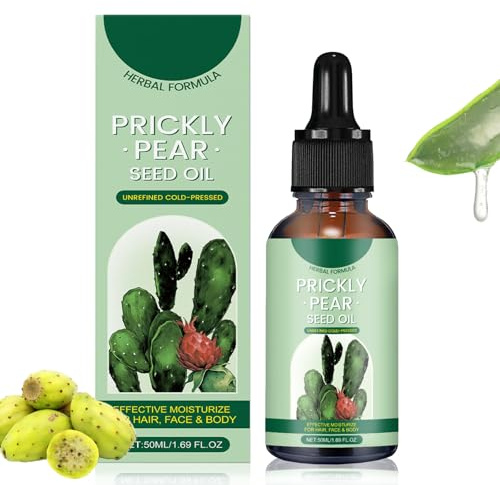 Kaktusfeigenkernöl Bio Kaltgepresst, Anti-Aging-Öl gegen Falten und Augenringe, Prickly Pear Seed Oil, Reines Kaktus Ätherische Öle, Kaltgepresstes Kaktusfeigenöl (1)