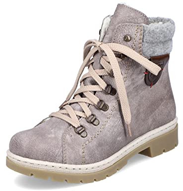 Rieker Damen Schnürstiefeletten Y9430, Frauen Stiefeletten,uebergangsschuhe,uebergangsstiefel,schnürboots,übergangsschuhe,Woman,grau (43),37 EU / 4 UK