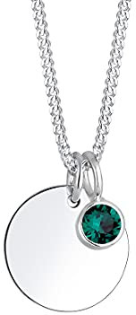 Elli Halskette Damen Geburtsstein Mai mit Kristallen in 925 Sterling Silber
