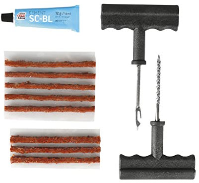 OROK - Kit de réparation Pneu tubeless, kit mèche Pneu - 8 Mèches + Accessoires - Compatible avec Tous Types de Pneu sans Chambre à air (Voiture, Moto, Scooter, Camion..)