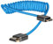 KONDOR BLUE | Mini HDMI to Full HDMI Cable 12 -24 Braided Coiled | for On-Camera Monitors, Capture Cards + More,4K/60hz, &18Gbps 3D HDR MetaData | Blue