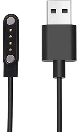 Aliwisdom Montre connectée Chargeur magnétique, Montres connectées Accessoires Universel USB 4 broches Câble de Charge magnétique pour Smartwatch, Espacement des contacts du chargeur 7,62 mm