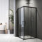 Baode Duschkabine Eckeinstieg 90x90 cm, Doppel Schiebetür Duschabtrennung 6mm ESG Glas, Höhe 185cm Duschtür(Schwarz)