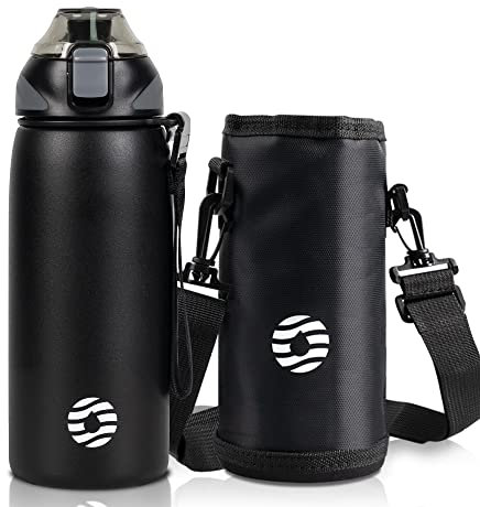 Fjbottle Gourde Isotherme - 400ml/600ml/800ml/1L - Bouteille Isotherme Gourde Inox Bouche Standard, Gourde Sport Étanche, Gourde Enfant sans BPA, pour Sport, Gym, Voyage