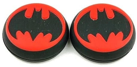 2 Stück rote Batman-Silikon-Daumengriff-Stick-Abdeckung für Controller, Tastenkappen für PS3, PS4, Xbox360, Xbox One und Xbox Series X S