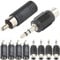 Xiatiaosann Adattatore jack stereo femmina da 1/8 pollici a maschio mono RCA e adattatore maschio stereo da 3,5 mm a adattatore mono femmina RCA, nichelato, nero (confezione da 10)