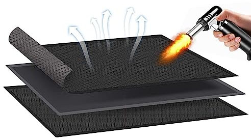 Tappetini per barbecue per barbecue da esterno, tappetino per barbecue | Tappetino ignifugo Design resistente all'olio, al calore e all'acqua Buona protezione per varie griglie, , Novent