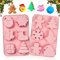 2 Stück Silikonform Weihnachten, 6 Hohlräume Silikon Backform Weihnachten, 3D Wiederverwendbar Weihnachten Silikonform, Silikonformen Weihnachten Geeignet für Lebkuchenmänner Kuchen Schokolade Gelee