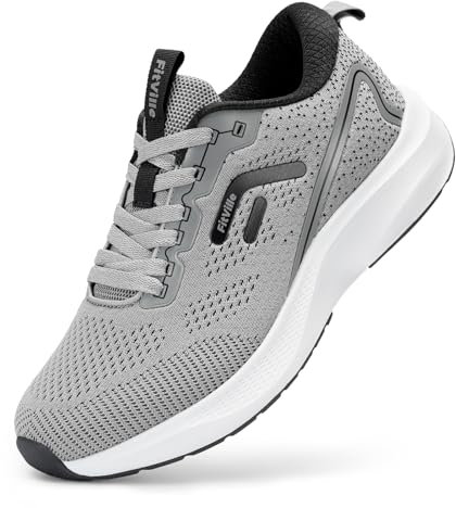FitVille Scarpe Running Uomo Pianta Larga Comodo Sneakers Ginnastica Traspirante Leggere Scarpe da Corsa su Strada Grigio 46.5 EU Larga