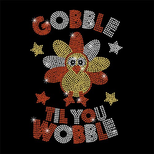 NBEADS Gobble Til You Wobble Strass Aufkleber, Kristall Abziehbild Aufbügelbare Aufkleber Edelstein Rand Aufkleber Glas Hotfix Strassstein für Kunsthandwerk Kleidung Dekor, 29.7x21cm