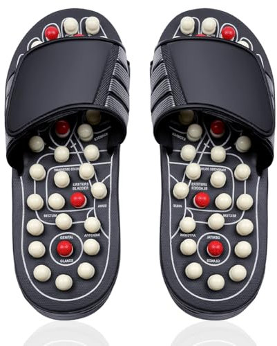 ACWOO Fußmassage Schuhe Hausschuhe Fußmassagegerät, Fußmassage -Sandalen, Fersensporn Massagegerät für Verbesserung der Durchblutung, Linderung von Plantarfasziitis, für Männer Frauen( Größe 38-39)