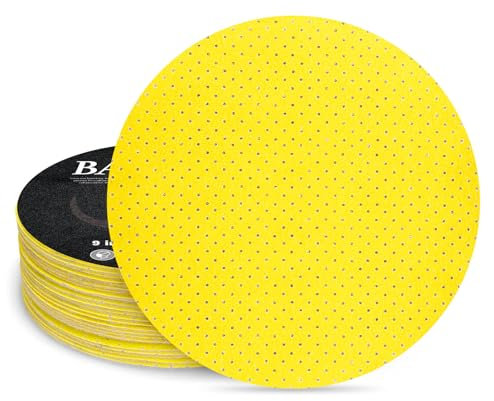 BAOSTC Carta vetrata perforata per cartongesso, 22,9 cm, con gancio e anello, per levigatrici a parete e soffitto, grana 80, 10 pezzi