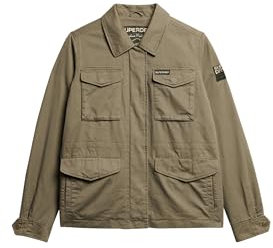 Superdry Damen Bestickte M65 Militärjacke Moos Kaki 42