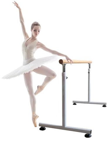 KPHYMOD Ballettstange Tragbare Ballettstange, Holz-Ballettstange, Stretch-Tanzstange Für Zuhause, Barre-Workout-Ausrüstung, Höhenverstellbar Für Erwachsene(4.92 ft)