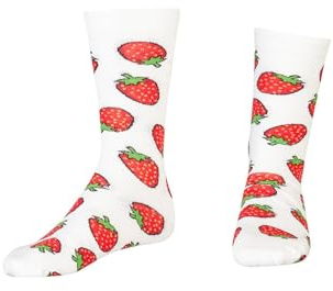AbgeStrumpft Socken Erdbeere (DE/NL/SE/PL, Numerisch, 39, 42, Regular, Regular, weiß)