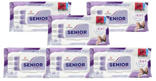 SENIOR comfort 4in1 Feuchttücher XL Pflegetücher mit Allantoin, Glycerin 6 Packung x 72 Tücher