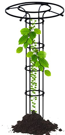 Supporto per piante rampicanti a forma di obelisco da giardino, 90 cm, 210 cm, leggero, verde e nero, traliccio decorativo per interni ed esterni