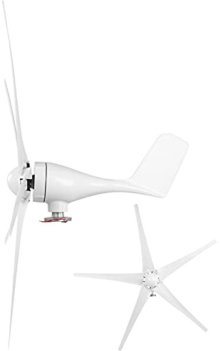 Aramox Generatore Eolico Generatore Eolico A 5 Pale Piccole A Basse Vibrazioni, Attrezzatura Energetica Industriale 800 W, per Barche Terrazze Cabine, con Controller (White #13)