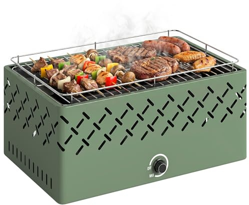 Outsunny Barbecue a Carbone Portatile Griglia Portatile Verde Chiaro