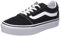 Womens Vans Size 8, Platform Ward Sneaker, Black & White Suede Canvas Stack Lace Up Shoes, Low Top Ladies' Trainers, Lightweight Sports Shoes by Vans Active Wear Range (8 UK)