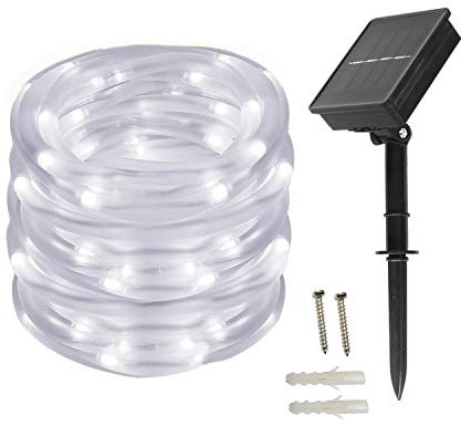 BXROIU Solar Lichtschlauch Lichterkette,10 Meter 100 LEDs Wasserdicht Außenlichterkette, LED Lichterketten für Hochzeit,Party und Weihnachten,Weihnachtsbeleuchtung