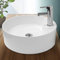 ECD Germany Waschbecken Waschtisch Ø 460 x 155 mm aus Keramik Rund Weiß - Aufsatzbecken Aufsatzwaschbecken Handwaschbecken Aufsatzwaschtisch Spülbecken Becken Wasserfall Waschschale Waschschüssel