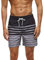 HLVEXH Hommes Maillots de Bain avec Slip en Filet Nouveauté Rayures Gris Fonce S