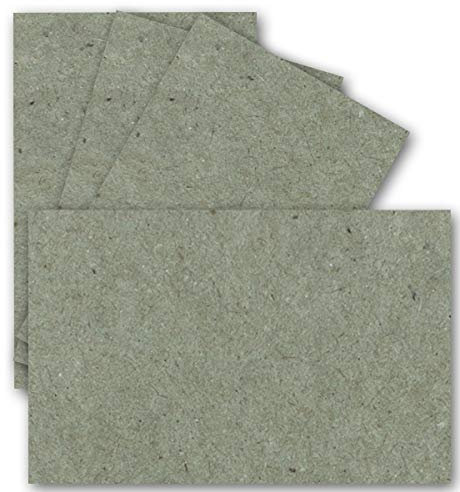 25x Einzelkarten Din A7-10,5 x 7,3 cm - 240 g/m² - Grau Kraftpapier - Mini-Karten ideal zum Selbstgestalten, Namenskarten & Visitenkarten