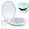 Wobsion Led Compact Mirror - Rechargeable 1x/10x Magnification Travel Mirror with Light, Dimmable, Pocket Size, Gifts for Girls, Cyan
