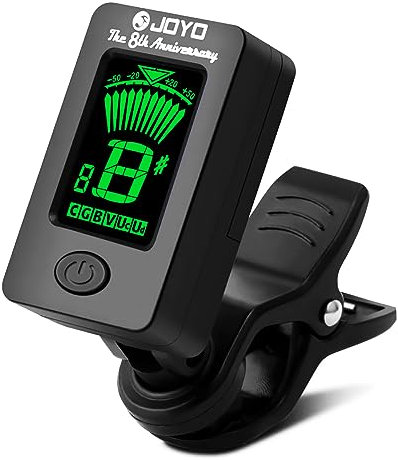 JOYO Accordeur électronique numérique à clipser pour guitare, basse, ukulélé, violon, mandoline, accordeur d'étalonnage acoustique (JT-01, noir, 1 pièce)