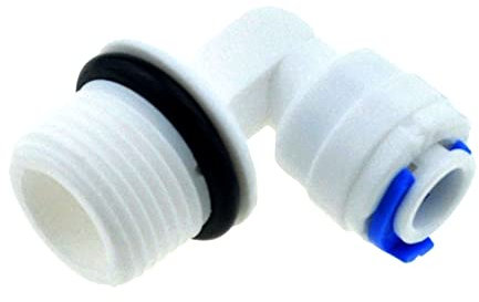 bzcemind Raccordo per tubo dell'acqua RO 1 4 OD Tubo da 3 8 '' BSP filettatura maschio con anello di tenuta Sistema di connettore rapido in plastica Purifica PL6.35-03 Anello di tenuta 1 4 '' Tubo