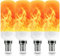 Qelus Flame Light Bulb,LED Flame Effect Light Bulbs,5W E14 Flickering Light Bulb with 3 Modes Retro Indoor Outdoor Decorationrative Lights for Home Party Decoration (4 Pcs)