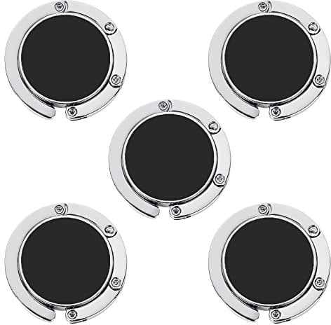 YAYODS 5PCS Handbag Hooks for Table, Folding Portable Purse Hooks, Heavy Duty Round Handbag Hanger for Office, Home and Restaurant