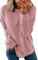 SMENG Pull col Rond Femme Printemps Ample de Marque Basic Top Manche Longue Pure Pullover Sweatshirt Tops Rose S