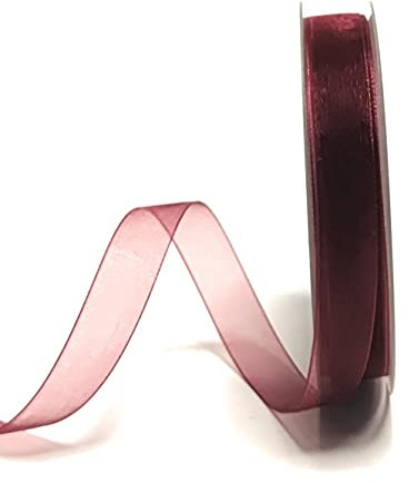 s.dekoda Schleifenband 50m x 15mm Weinrot - Bordeaux Organza Chiffon Geschenkband Organzaband [1350-124]