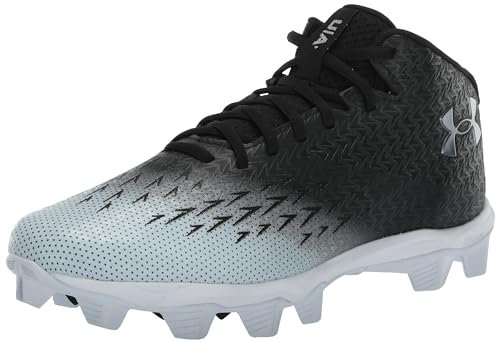 Under Armour Men's Spotlight Franchise Rm 4.0 Football Shoe, (001) Black/White/Metallic Gun Metal, 46 EU