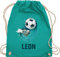Turnbeutel Rucksack - Fußball Schuss Cool Fußballfan | Fußballgeschenkideen - Unisize - Türkis - personalisierte stoffbeutel junge beutel fussball geschenke+für+fußballfans leon beuteltasche